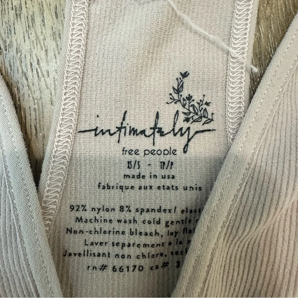 Free People Intimately Move Along Beige Ribbed Bodysuit Size XSmall/Small